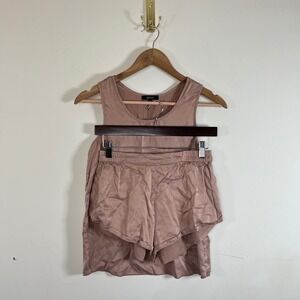 Quince Washable Silk Pajama Set Mauve Pink Womens XS Tank Top And Shorts Set